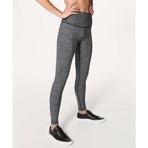 Lululemon Grey Heathered Black Wunder Under High Rise 28" Tight Leggings Size 4